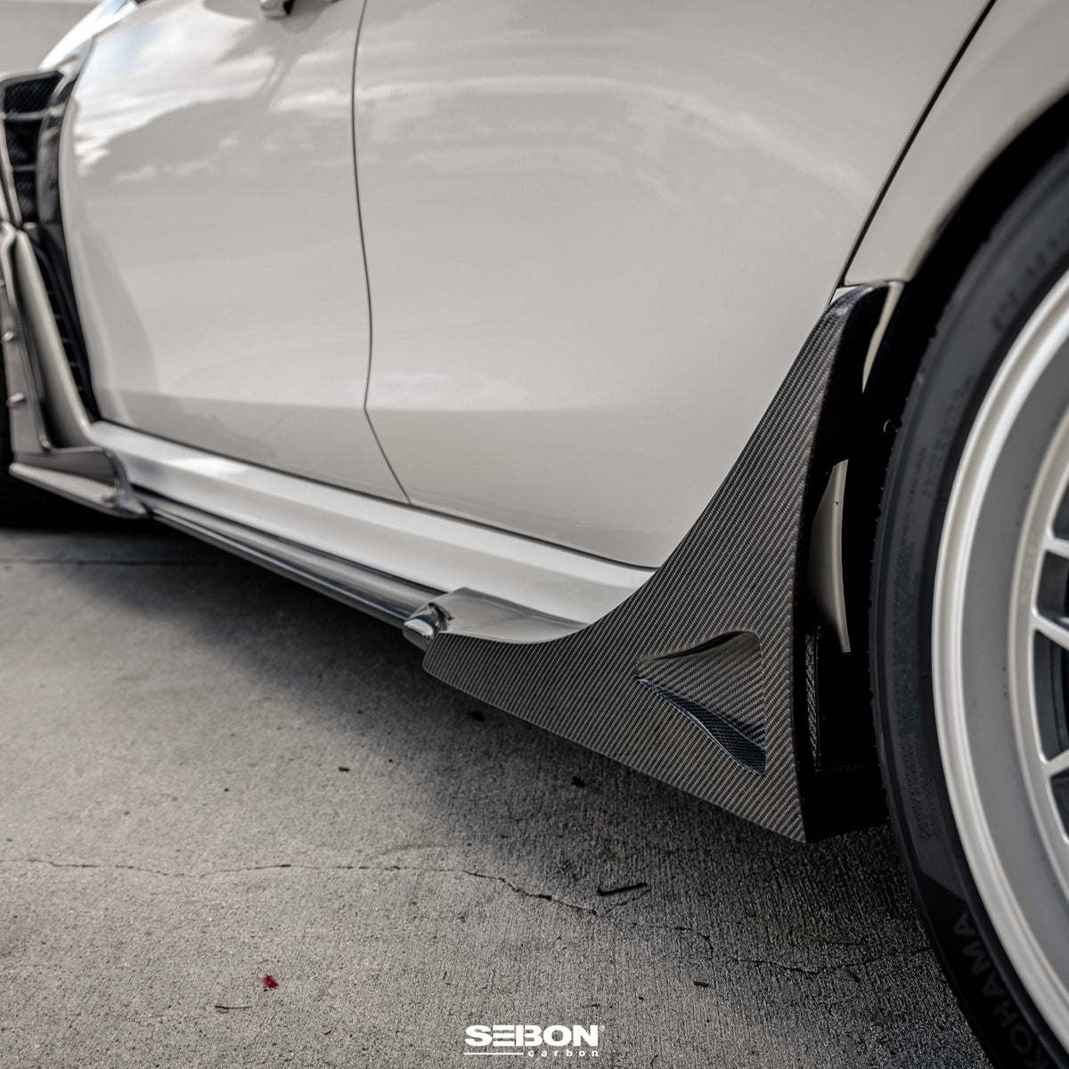 Seibon 23+ Honda Civic Type-R MB-Style Carbon Fiber Rear Side Skirt Extensions