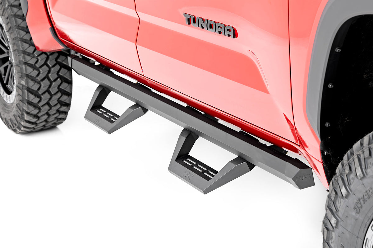 Rough Country SRX2 Adj Aluminum Steps CrewMax | Toyota Tundra 2WD/4WD (2022-2026)