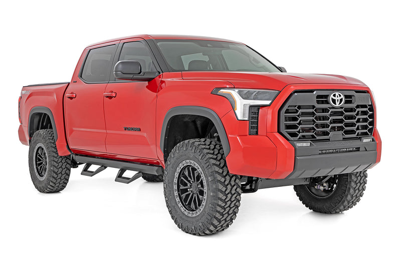 Rough Country SRX2 Adj Aluminum Steps CrewMax | Toyota Tundra 2WD/4WD (2022-2026)