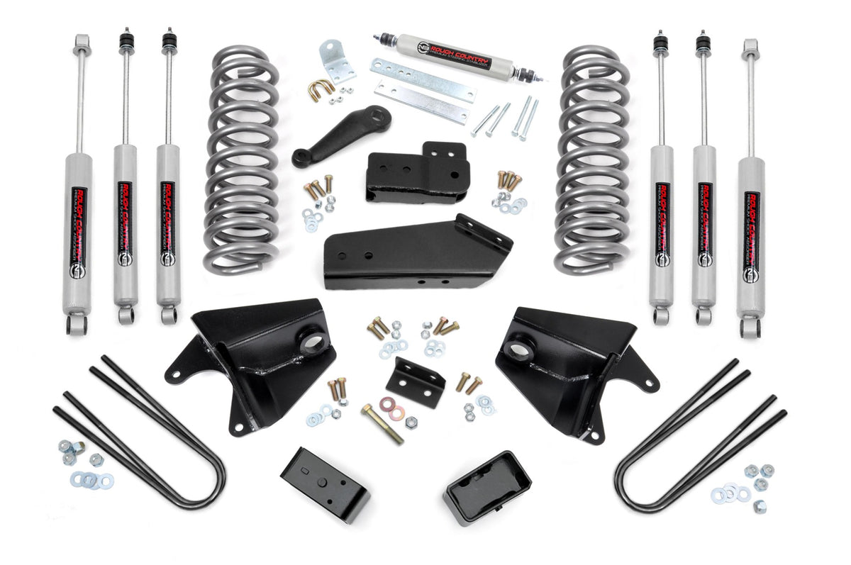 Rough Country 4 Inch Lift Kit Quad Front Shocks | Ford Bronco 4WD (1980-1996)